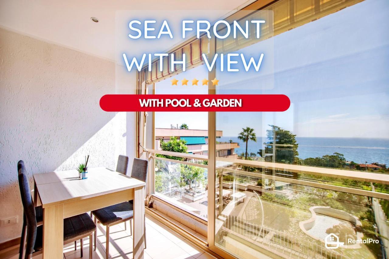Free Parking-Sea View, With Pool & Garden Daire Sanremo Dış mekan fotoğraf